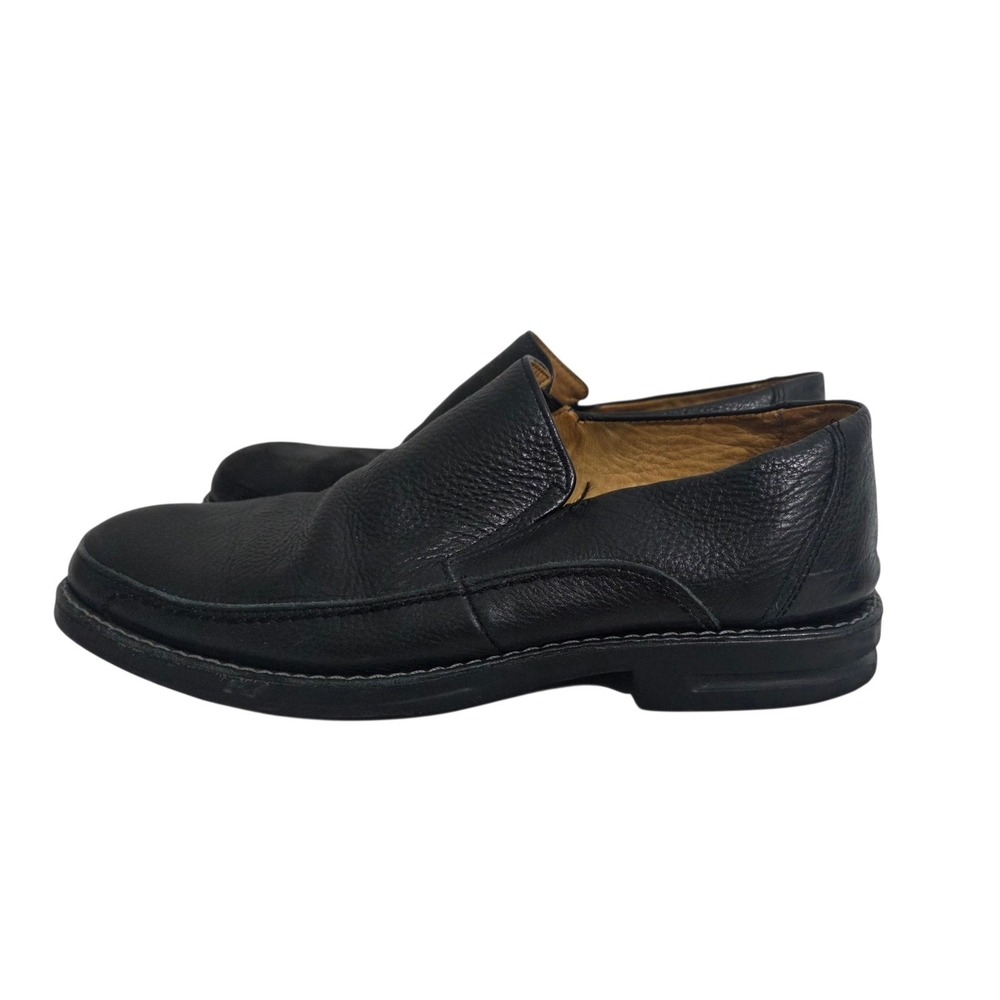 Sandro 12010 Black Leather Comfort Soft Gel Loafers Slip-On Shoes Men's Size 8